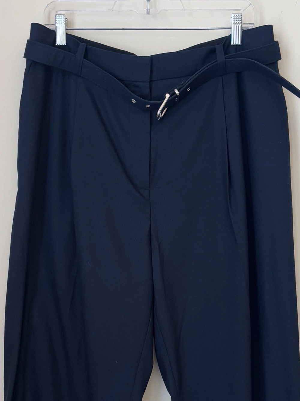 Reiss Navy Freja Tapered Belted Trousers Sz 12R NEW NWT - Picture 3 of 7
